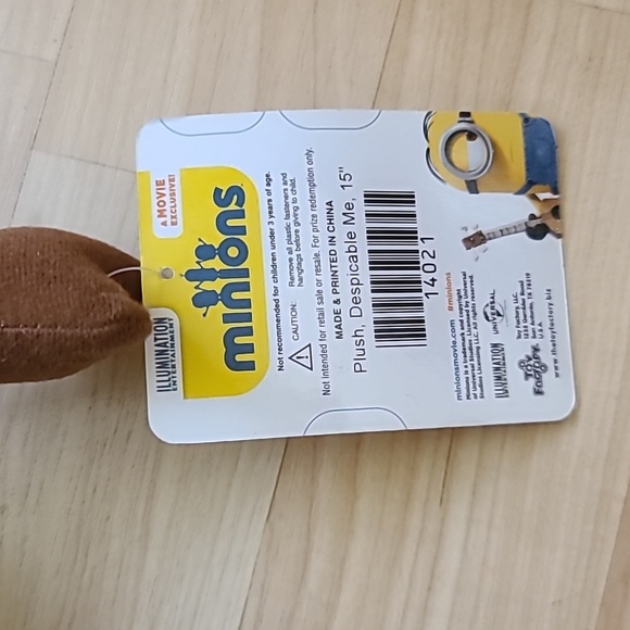 NWT Despicable Me Caveman Minion Stuart 15” Plush Doll Stuffed Animal with Tailm - Picture 8 of 8